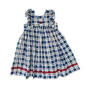 Eleanor Rose Blue Plaid Lacey Dress 7-8